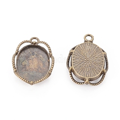 Tibetischen stil Anhänger Fassungen für Cabochons X-TIBEP-0581-AB-LF