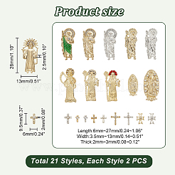 42 stücke 21 stil legierung cabochons MRMJ-GA0001-18