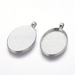 Aluminium-Anhänger Fassungen für Cabochons PALLOY-A15657-N