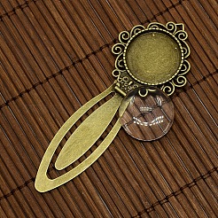 20 mm freie gewölbte Glas Cabochon Abdeckung für antike Bronze diy Legierung Porträt Lesezeichen Herstellung DIY-X0125-AB-NR