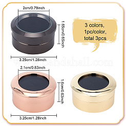 3 Stück lose Diamantboxen aus Legierung und Edelstahl in 3 Farben CON-FG0001-07