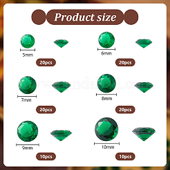6 Stil: diamantförmige Zirkonia-Cabochons mit spitzer Rückseite ZIRC-PH0001-37