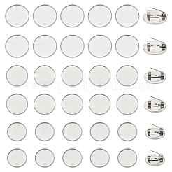 36 Stück 3 Stil 304 Edelstahl Brosche Cabochon Einstellungen STAS-UN0029-40