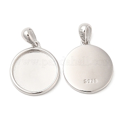 Anlaufschutz rhodiniert 925 Sterling Silber Anhänger Cabochon Fassungen STER-I017-017P
