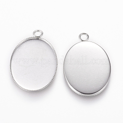 Cabochon-Fassungen für Anhänger aus Edelstahl 304 STAS-WH0055-02A-P