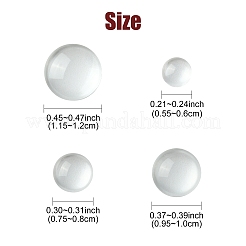 400 Stück transparente Glascabochons GGLA-YW0001-15