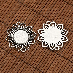 Einstellbar Messing Blume Fingerring-Komponenten Druckknopf Fassungen DIY-X0204-AS