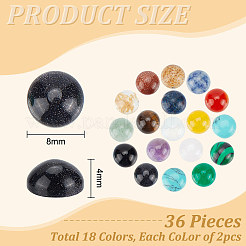 36 Stück 18 Stile gemischte Edelstein-Cabochons G-HY0001-55