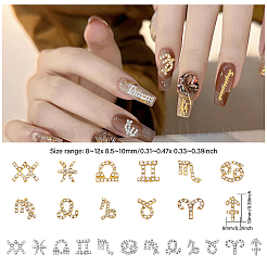 6 Sätze 6 Stile Legierung zwölf Konstellationen Cabochon-Sets FIND-GL0001-48