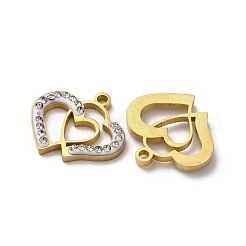 Подвески из нержавеющей стали 304 со стразами из глины STAS-P406-17E-G