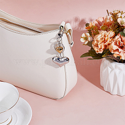 Брелки в форме сердца из латуни и нержавеющей стали 304&nbsp;KEYC-ME00017