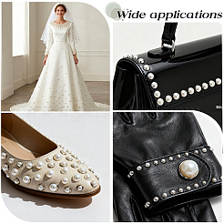 100 шт. латунь с заклепками из стеклянного жемчуга&nbsp;KK-CL0001-02