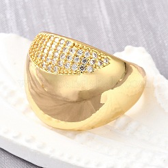 Открытые манжеты из латуни с микропаве и цирконием для женщин&nbsp;RJEW-K292-09G