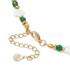 Комплекты браслетов и ожерелий из натуральных пресноводных ракушек и круглого окрашенного натурального белого нефрита&nbsp;SJEW-JS01370