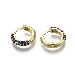 Серьги-кольца из латуни с микро-паве из фианита&nbsp;EJEW-R144-004B-NF