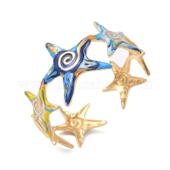 Браслеты-манжеты из нержавеющей стали 304 для женщин&nbsp;BJEW-F525-02G