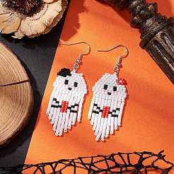 Серьга-пусет с подвесками в виде утюга со стеклом EJEW-MZ00181