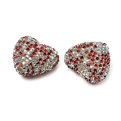 Сверкающие акриловые бусины в форме сердца с украшением из страз&nbsp;LS-OACR-NH0001-02B-01