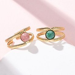 Регулируемые открытые манжетные кольца из нержавеющей стали 304 RJEW-A071-13G