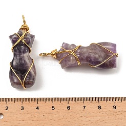 Подвески из натурального аметиста &nbsp;G-K338-30G-04