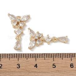 Латунные микропаве прозрачные подвески с фианитом&nbsp;KK-S367-10A