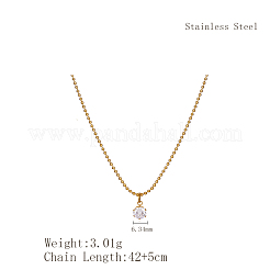 Простые круглые подвески из нержавеющей стали с прозрачными кубическими цирконами для ежедневного ношения женщинами&nbsp;TJ1093-2