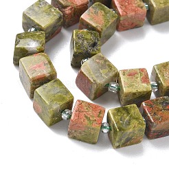 Природные Unakite бисер нитей G-D338-A14