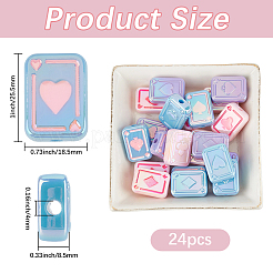 24 шт. 3-цветные радужные переливающиеся акриловые эмалевые бусины с УФ-покрытием&nbsp;SACR-PA0001-02B