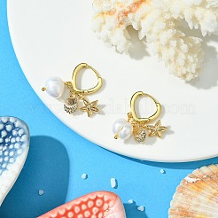 Серьги-кольца с морскими звездами EJEW-SZ0001-61