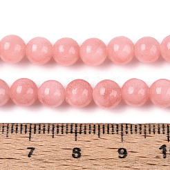 Нити круглых бусин из натурального окрашенного нефрита машан&nbsp;G-T139-6mm-67B