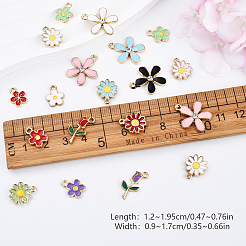 20 шт. 5 стиля случайных цветов эмалевые подвески из сплава&nbsp;ENAM-YW0004-79A