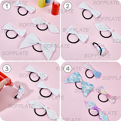 12 шт. 4 стиля резинки для волос из хлопка с бантом&nbsp;OHAR-SP0001-09