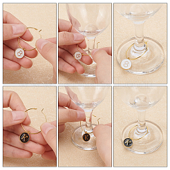 3 набор из 2 стильных эмалевых плоских подвесок с буквами алфавита и цифрами&nbsp;ENAM-FH0001-14