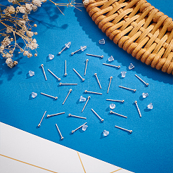 30 шт. 925 серьги-гвоздики с круглыми шариками из стерлингового серебра STER-PH0001-46