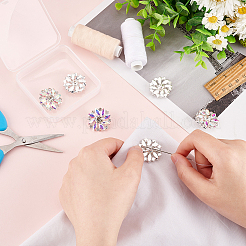 6 шт. латунные пуговицы со стразами FIND-FG0001-96C