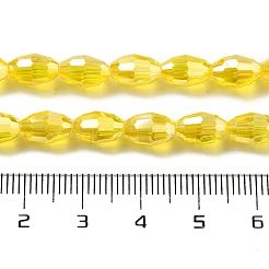 Прозрачные стеклянные бусины гальваническим пряди&nbsp;EGLA-A037-T6x8mm-B07