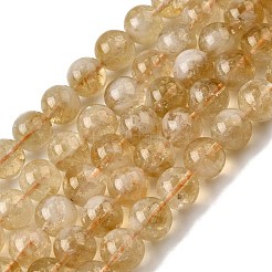 Нити из нагретых натуральных цитриновых бусин&nbsp;G-D323-A01-10mm-A