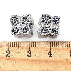 Бабочка латунь микро проложить кубического циркония европейских бусы&nbsp;KK-C086-16P-02