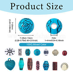 100 г смешанных акриловых бусин/подвесок в античном стиле&nbsp;MACR-TA0002-39