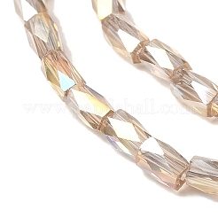 Стеклянные бусины с гальваническим покрытием  GLAA-P068-AB03