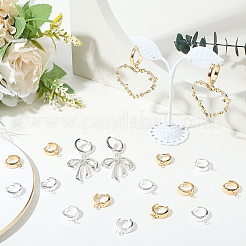 16 шт. 2 цвета 201 нержавеющая сталь серьги-кольца Huggie Hoop фурнитура&nbsp;STAS-BBC0008-39B