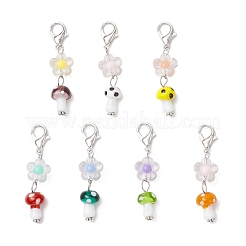 Кулон лэмпворк в виде грибов ручной работы HJEW-JM03251