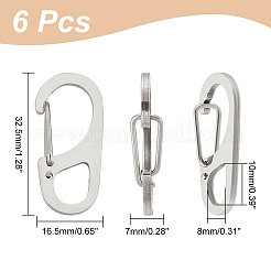 6 шт. 202 нержавеющая сталь брелок-карабин STAS-UN0047-09