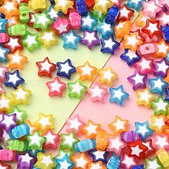 300шт 10 цвета звезды акриловые бусины&nbsp;TACR-YW0001-93