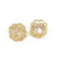 Латунные микро проложить кубического циркония бусы KK-C093-08G-01