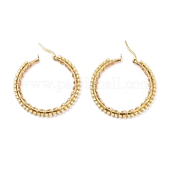 Серьги-кольца из нержавеющей стали 304 EJEW-JE04375