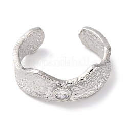 Открытые манжеты из латуни с цирконием для женщин&nbsp;RJEW-S242-12P