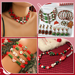 Около 1510 шт. набор для самостоятельного изготовления браслета на рождественскую тематику DIY-PH0022-59