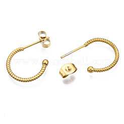 Серьги-гвоздики из хирургической нержавеющей стали 316 EJEW-N097-054LG