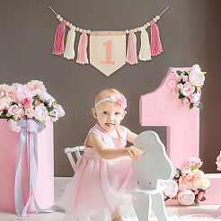 Баннеры с кисточками из плетеного хлопка в стиле богемы&nbsp;AJEW-WH0752-049B